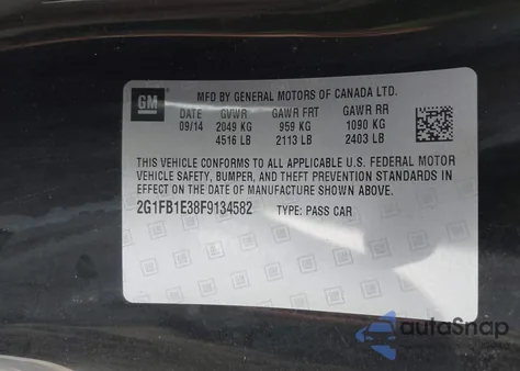 2015 Chevrolet Camaro 2Ls z USA, uszkodzony, nr VIN 2G1FB1E38F9134582